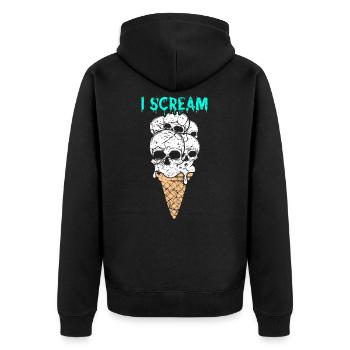 Horror I Scream - Unisex Premium Bio Zip Hoodie - Schwarz - Hinten - Nico (187cm)