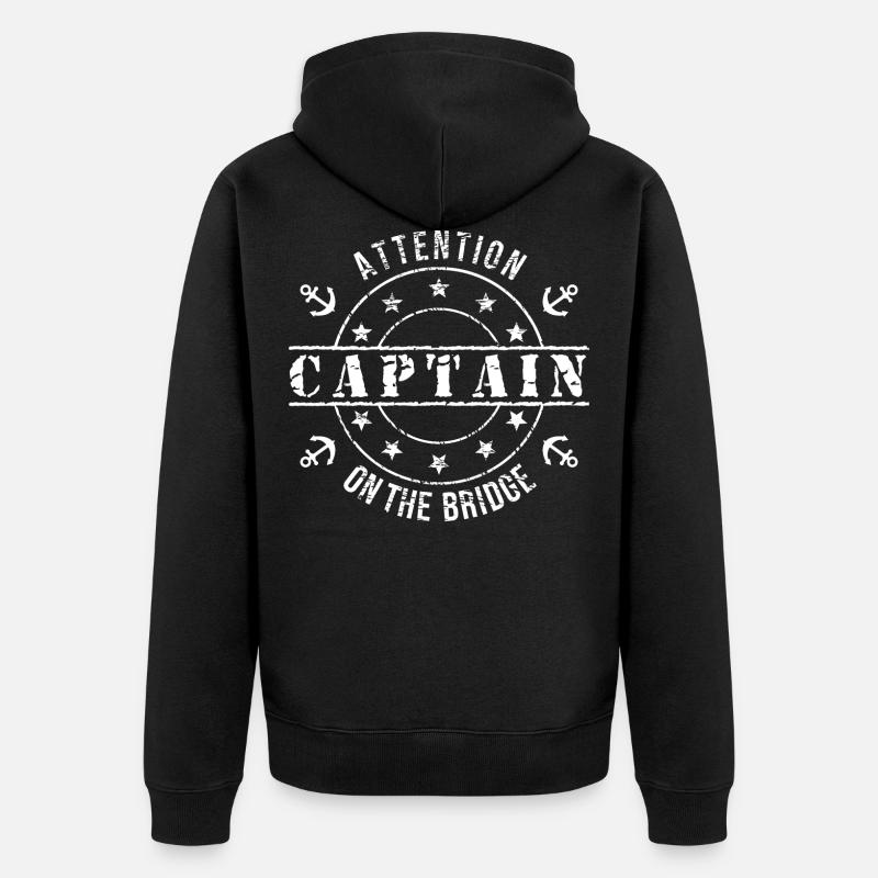 Captain on board - Unisex Premium Organic Zip Hoodie - black