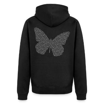 Butterfly Butterfly - Unisex Premium Organic Zip Hoodie - black - Back - Nico (187cm)