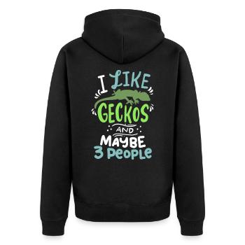Gecko Echsel Reptile Nature Salamandre Cadeau - Veste à capuche bio Premium Unisexe - noir - Dos - Nico (187cm)
