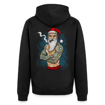 Santa Claus Christmas - Unisex Premium Organic Zip Hoodie - black - Back - Nico (187cm)