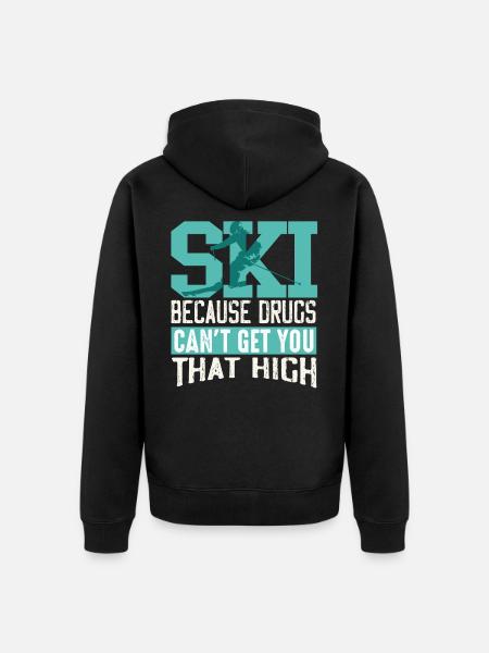 Ski - Unisex Premium Bio Zip Hoodie - Schwarz