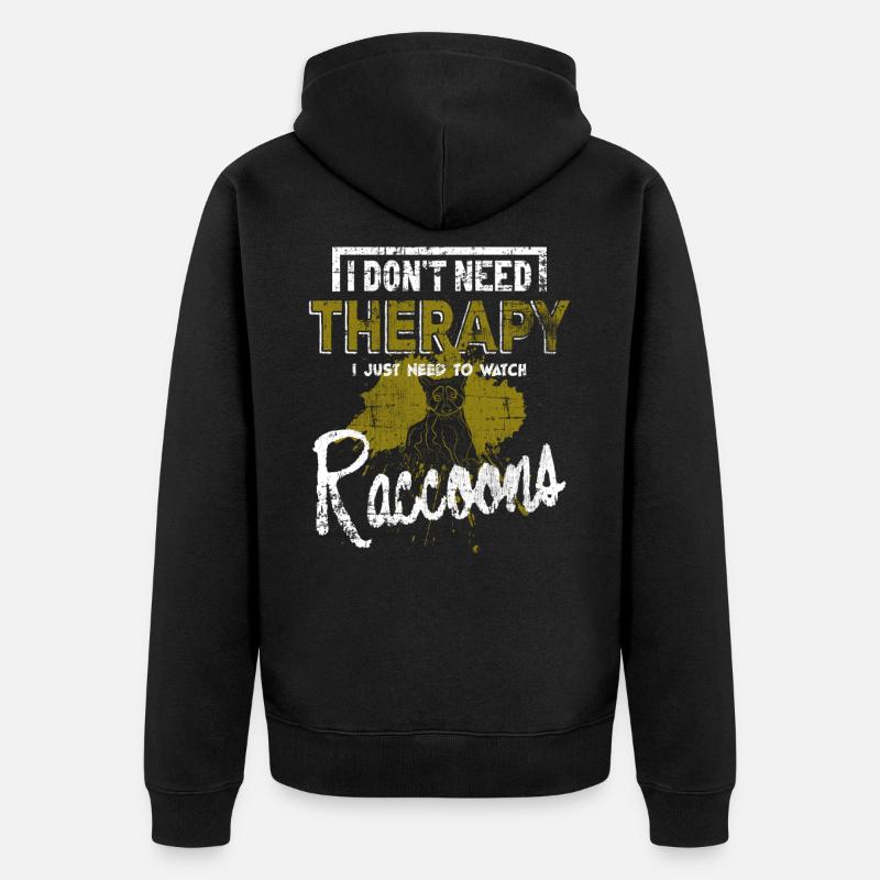 Waschbär - Unisex Premium Bio Zip Hoodie - Schwarz