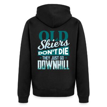 ski - Unisex Premium Organic Zip Hoodie - black - Back - Nico (187cm)