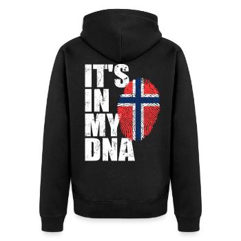 Norvège norvégien norvégien drapeau ADN - Veste à capuche bio Premium Unisexe - noir - Dos - Nico (187cm)