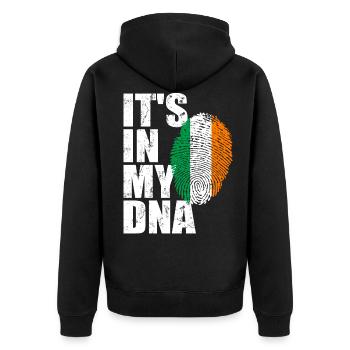 Irlande Drapeau irlandais irlandais ADN - Veste à capuche bio Premium Unisexe - noir - Dos - Nico (187cm)