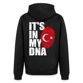 Drapeau turc drapeau turc empreinte ADN - Veste à capuche bio Premium Unisexe - noir - Dos - Nico (187cm)