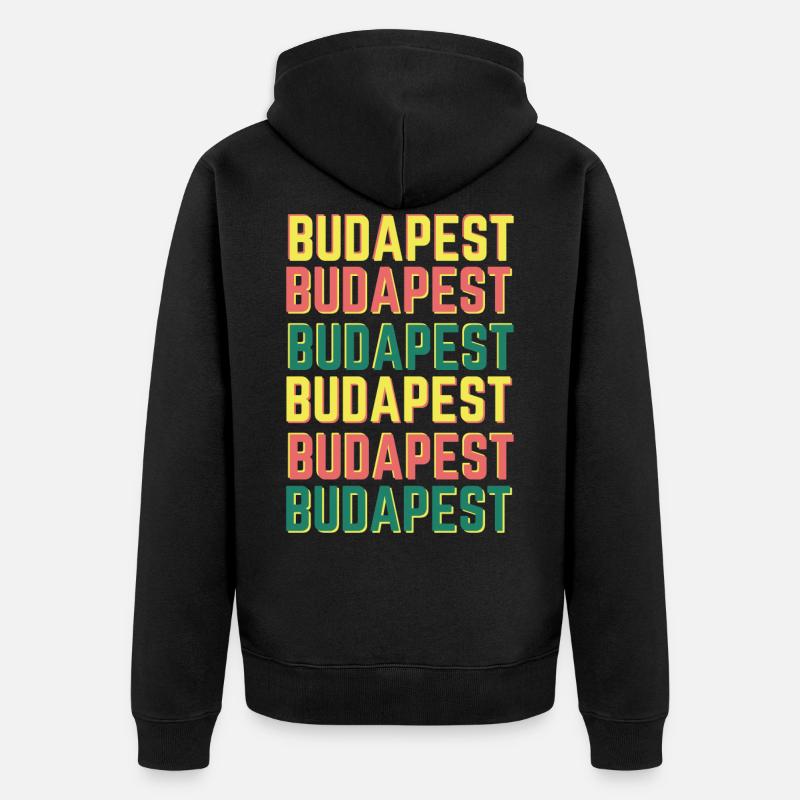 Budapest, Hongrie - Veste à capuche bio Premium Unisexe - noir
