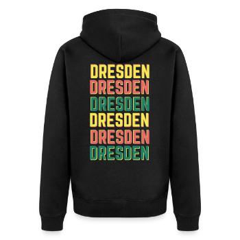 Dresde Allemagne - Veste à capuche bio Premium Unisexe - noir - Dos - Nico (187cm)