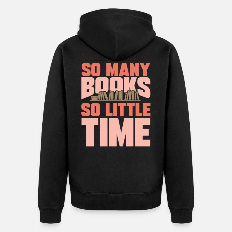 Bücher - Unisex Premium Bio Zip Hoodie - Schwarz