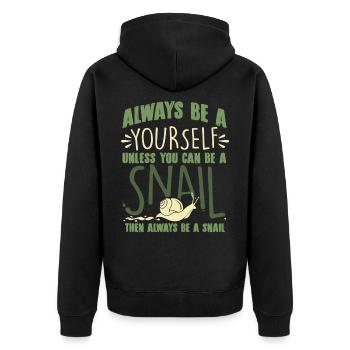 slug - Unisex Premium Organic Zip Hoodie - black - Back - Nico (187cm)