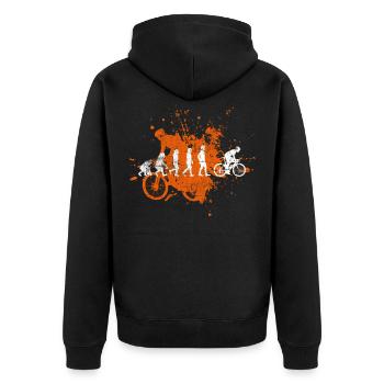 Rennrad - Unisex Premium Bio Zip Hoodie - Schwarz - Hinten - Nico (187cm)