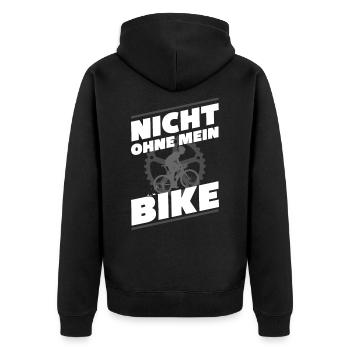 Rennrad - Unisex Premium Bio Zip Hoodie - Schwarz - Hinten - Nico (187cm)