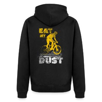 mountain bike - Unisex Premium Organic Zip Hoodie - black - Back - Nico (187cm)