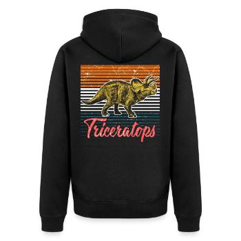 Dinosaure tricératops dinosaure - Veste à capuche bio Premium Unisexe - noir - Dos - Nico (187cm)