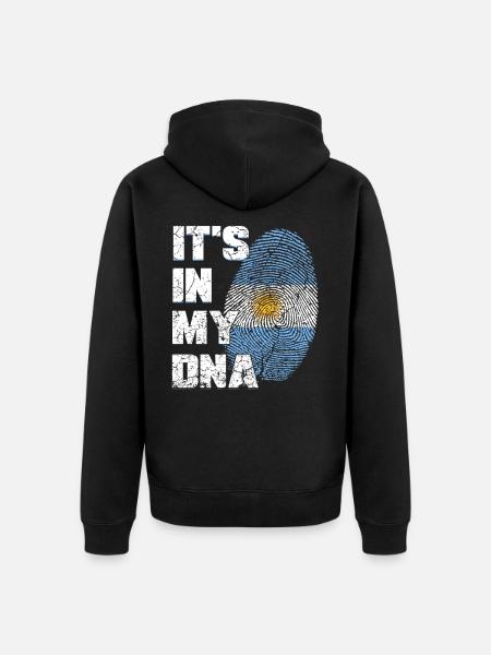 Argentinier Argentinien Flagge DNA - Unisex Premium Bio Zip Hoodie - Schwarz