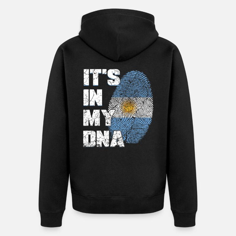 ADN drapeau argentin Argentine - Veste à capuche bio Premium Unisexe - noir