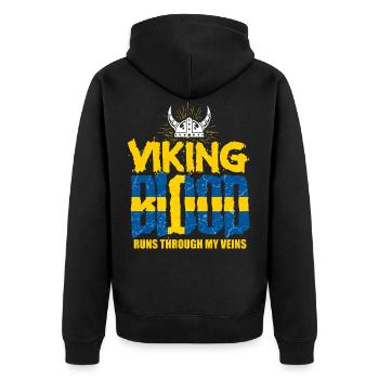Suède Suédois Suédois Vikings - Veste à capuche bio Premium Unisexe - noir - Dos - Nico (187cm)