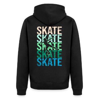Eiskunstlauf Eiskunstlaufen - Unisex Premium Bio Zip Hoodie - Schwarz - Hinten - Nico (187cm)
