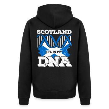 Schottland Schotte DNA - Unisex Premium Bio Zip Hoodie - Schwarz - Hinten - Nico (187cm)