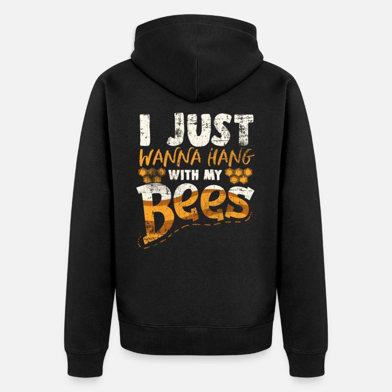 abeilles - Veste à capuche bio Premium Unisexe - noir