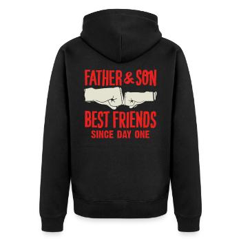 Père fils - Veste à capuche bio Premium Unisexe - noir - Dos - Nico (187cm)