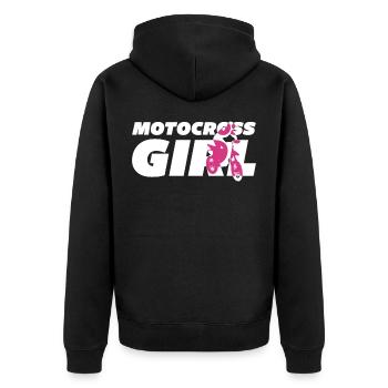 Motocross fille motard - Veste à capuche bio Premium Unisexe - noir - Dos - Nico (187cm)