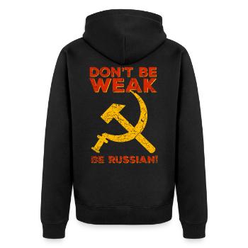 Russie Russie Union soviétique faucille - Veste à capuche bio Premium Unisexe - noir - Dos - Nico (187cm)