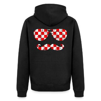 Kroatien Fussball - Unisex Premium Bio Zip Hoodie - Schwarz - Hinten - Nico (187cm)