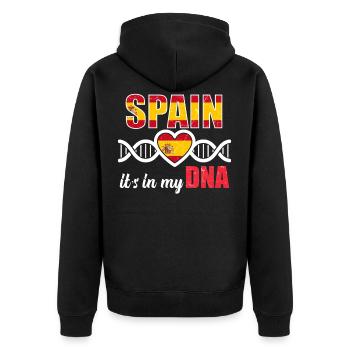 Spanien Spanier - Unisex Premium Bio Zip Hoodie - Schwarz - Hinten - Nico (187cm)