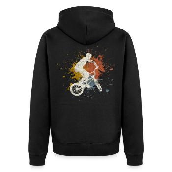 BMX rétro - Veste à capuche bio Premium Unisexe - noir - Dos - Nico (187cm)