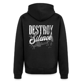 Trumpet - Unisex Premium Organic Zip Hoodie - black - Back - Nico (187cm)