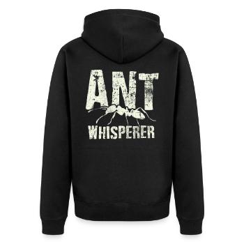 Ants Whispers - Unisex Premium Organic Zip Hoodie - black - Back - Nico (187cm)