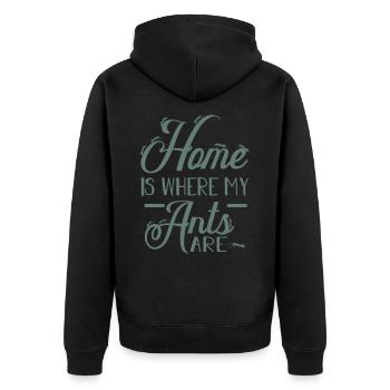 ants - Unisex Premium Organic Zip Hoodie - black - Back - Nico (187cm)