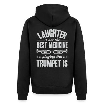 Trompette trompette - Veste à capuche bio Premium Unisexe - noir - Dos - Nico (187cm)