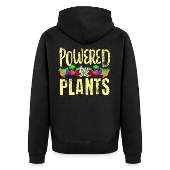 Vegan Sports - Unisex Premium Organic Zip Hoodie - black - Back - Nico (187cm)
