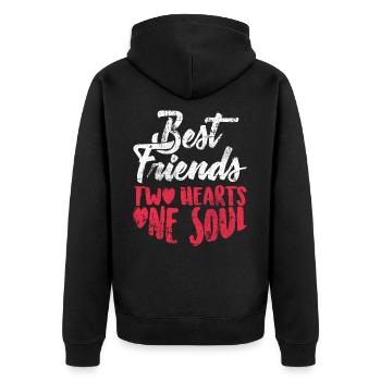 Beste Freunde - Unisex Premium Bio Zip Hoodie - Schwarz - Hinten - Nico (187cm)