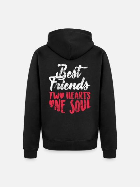 Best friends - Unisex Premium Organic Zip Hoodie - black