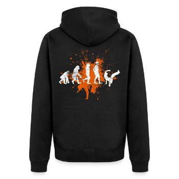 Breakdancing - Unisex Premium Bio Zip Hoodie - Schwarz - Hinten - Nico (187cm)