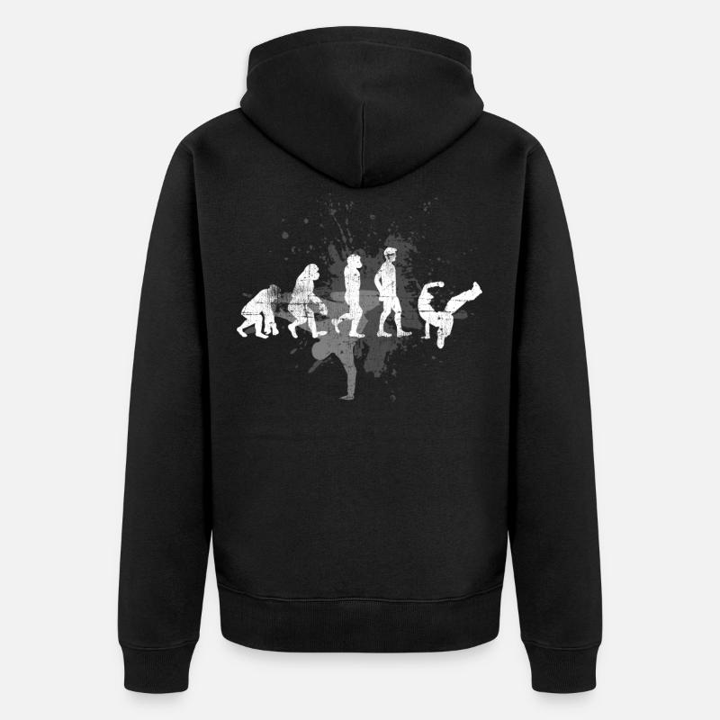 Breakdance Evolution - Unisex Premium Organic Zip Hoodie - black