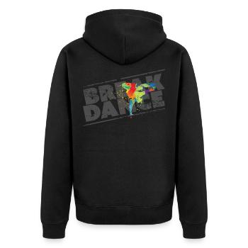 Breakdance - Unisex Premium Organic Zip Hoodie - black - Back - Nico (187cm)