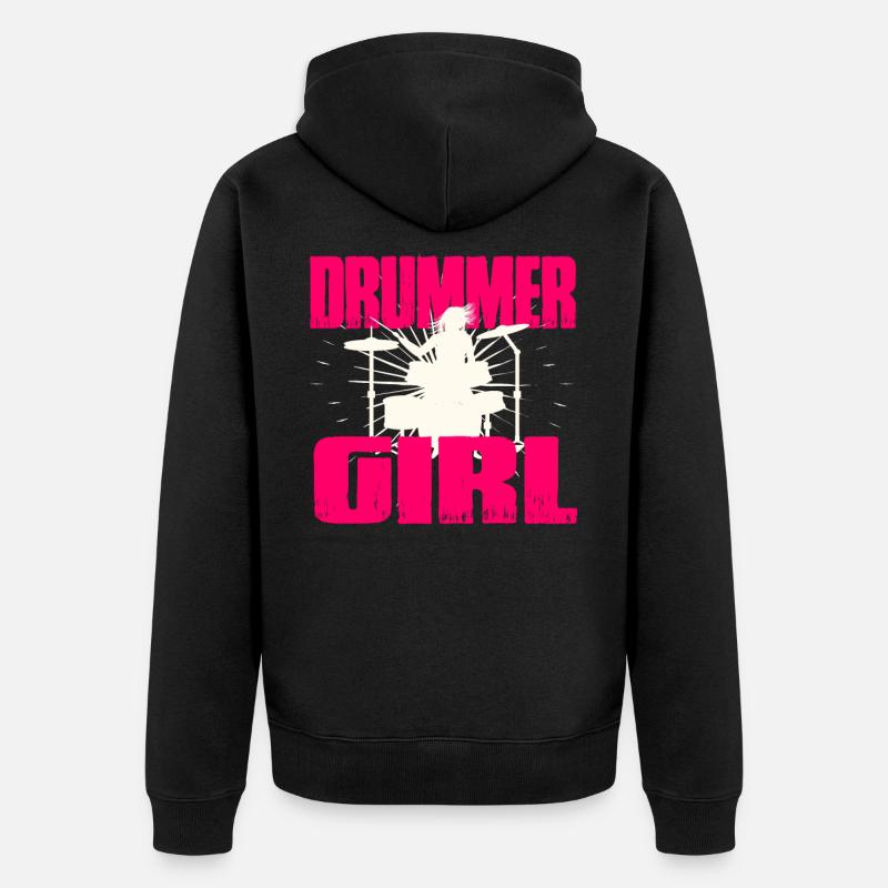 Fille de batterie - Veste à capuche bio Premium Unisexe - noir