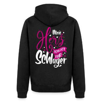 My heart beats for hits - Schlager music - Unisex Premium Organic Zip Hoodie - black - Back - Nico (187cm)