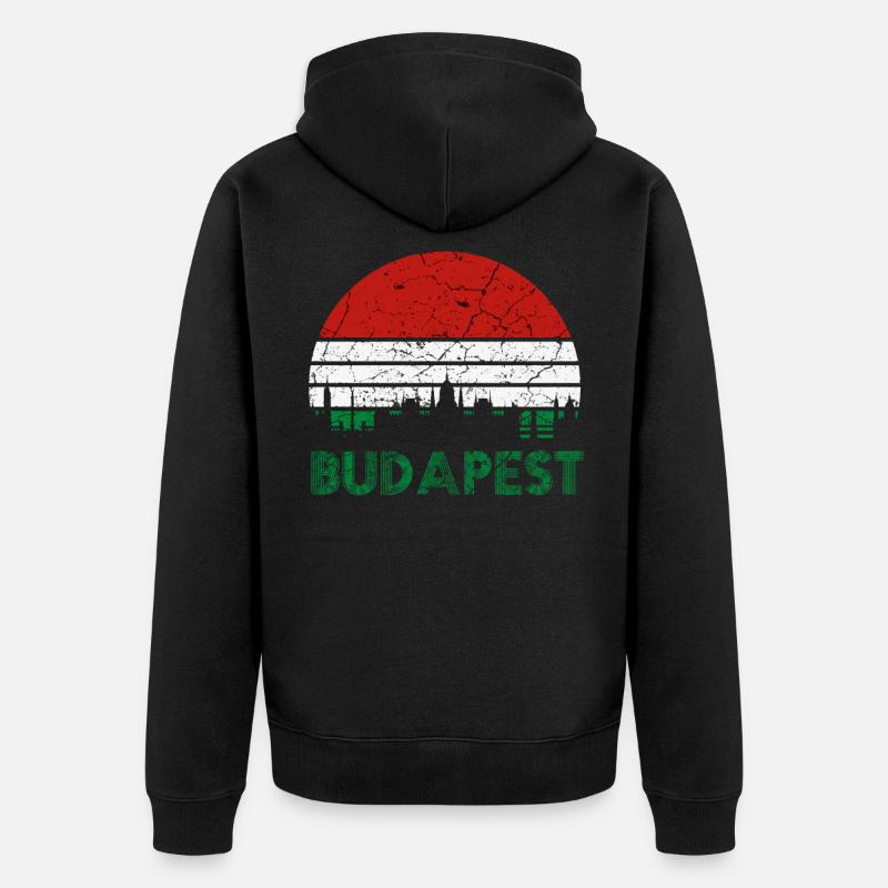Budapest Ungarn - Unisex Premium Bio Zip Hoodie - Schwarz