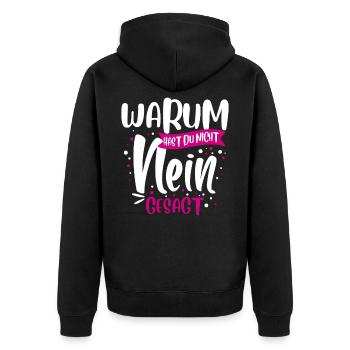 Schlager Musik - Unisex Premium Bio Zip Hoodie - Schwarz - Hinten - Nico (187cm)