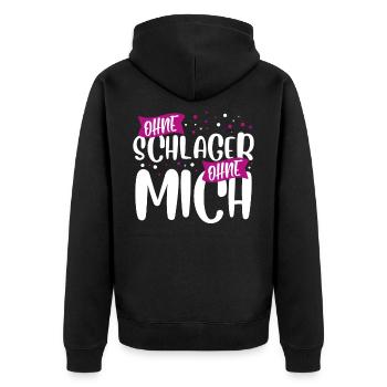 Schlagermusik Schlager - Unisex Premium Bio Zip Hoodie - Schwarz - Hinten - Nico (187cm)