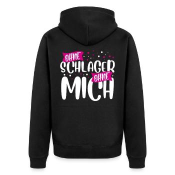 Schlager - Unisex Premium Bio Zip Hoodie - Schwarz - Hinten - Nico (187cm)