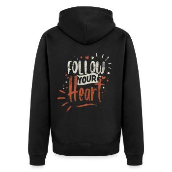 Cœur Amour - Veste à capuche bio Premium Unisexe - noir - Dos - Nico (187cm)