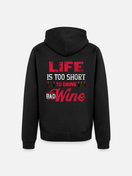 Wein - Unisex Premium Bio Zip Hoodie - Schwarz