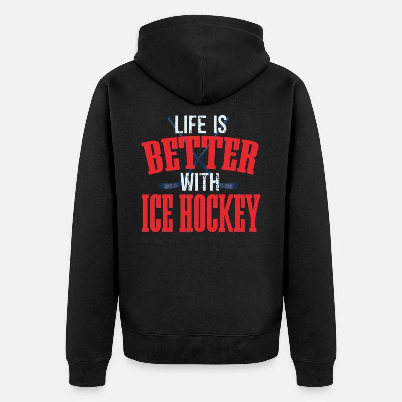 hockey - Veste à capuche bio Premium Unisexe - noir